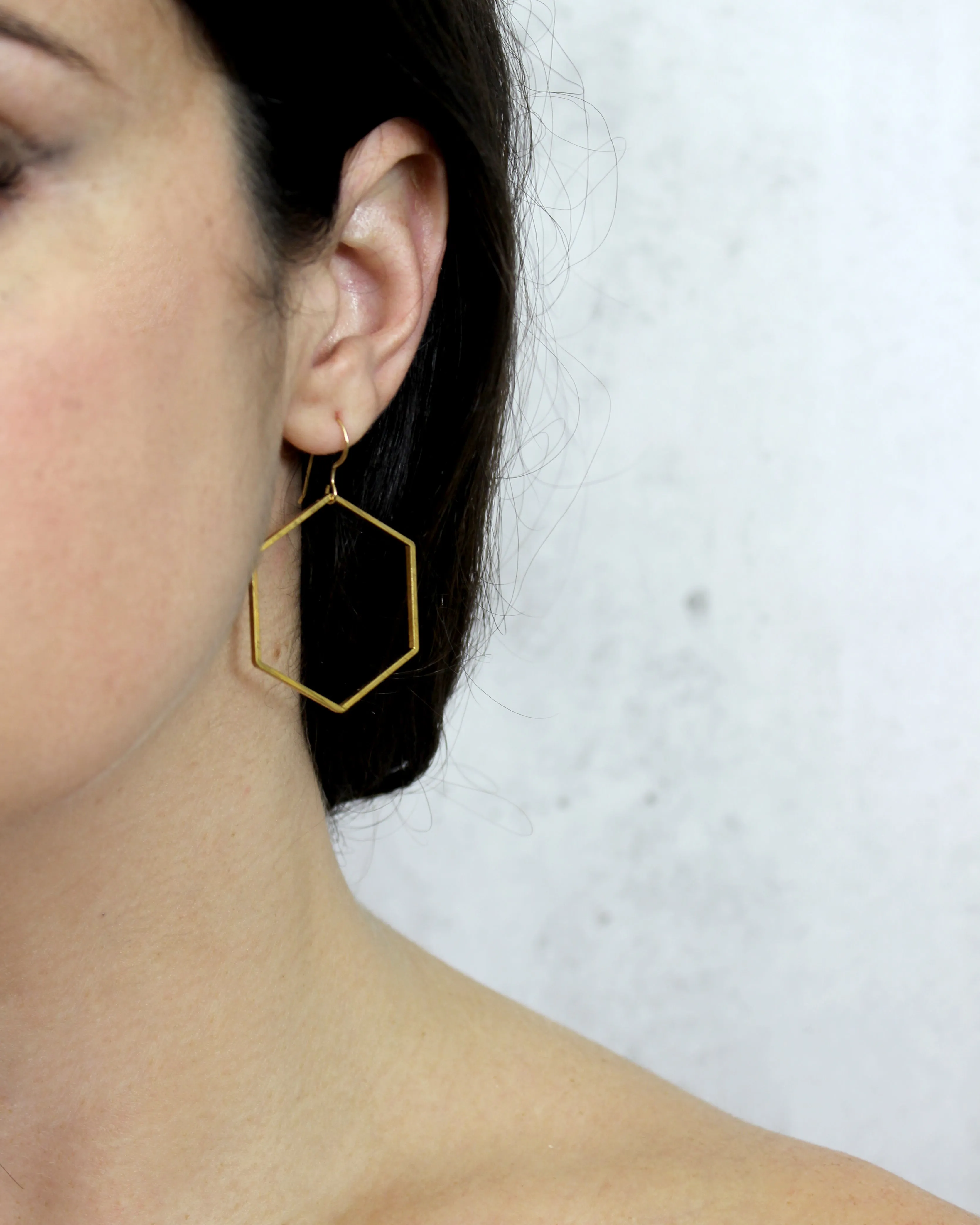 Oh Hex Yeah, I Got This // Hexagon Drop, Gold Filled, Sterling Silver, Classic Earrings // BH-E001