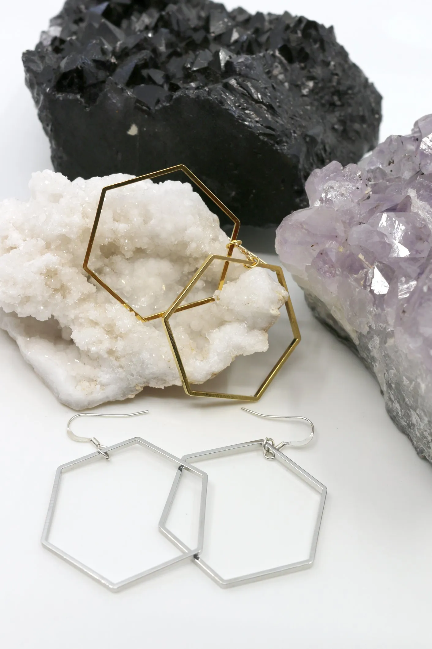 Oh Hex Yeah, I Got This // Hexagon Drop, Gold Filled, Sterling Silver, Classic Earrings // BH-E001