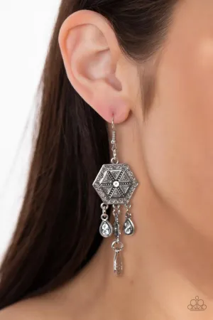 Paparazzi Earring ~ Dreamcatcher Delight - White