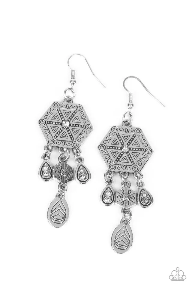 Paparazzi Earring ~ Dreamcatcher Delight - White