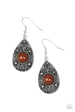 Paparazzi Earring ~ From POP To Bottom - Brown