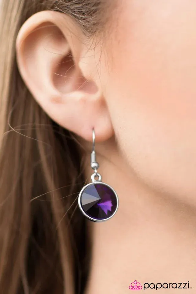 Paparazzi Earring ~ I Want To Be A Millionaire - Purple