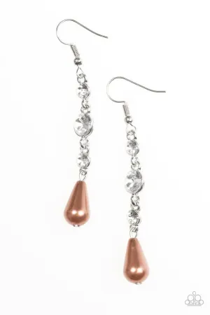 Paparazzi Earring ~ Social Climber - Brown