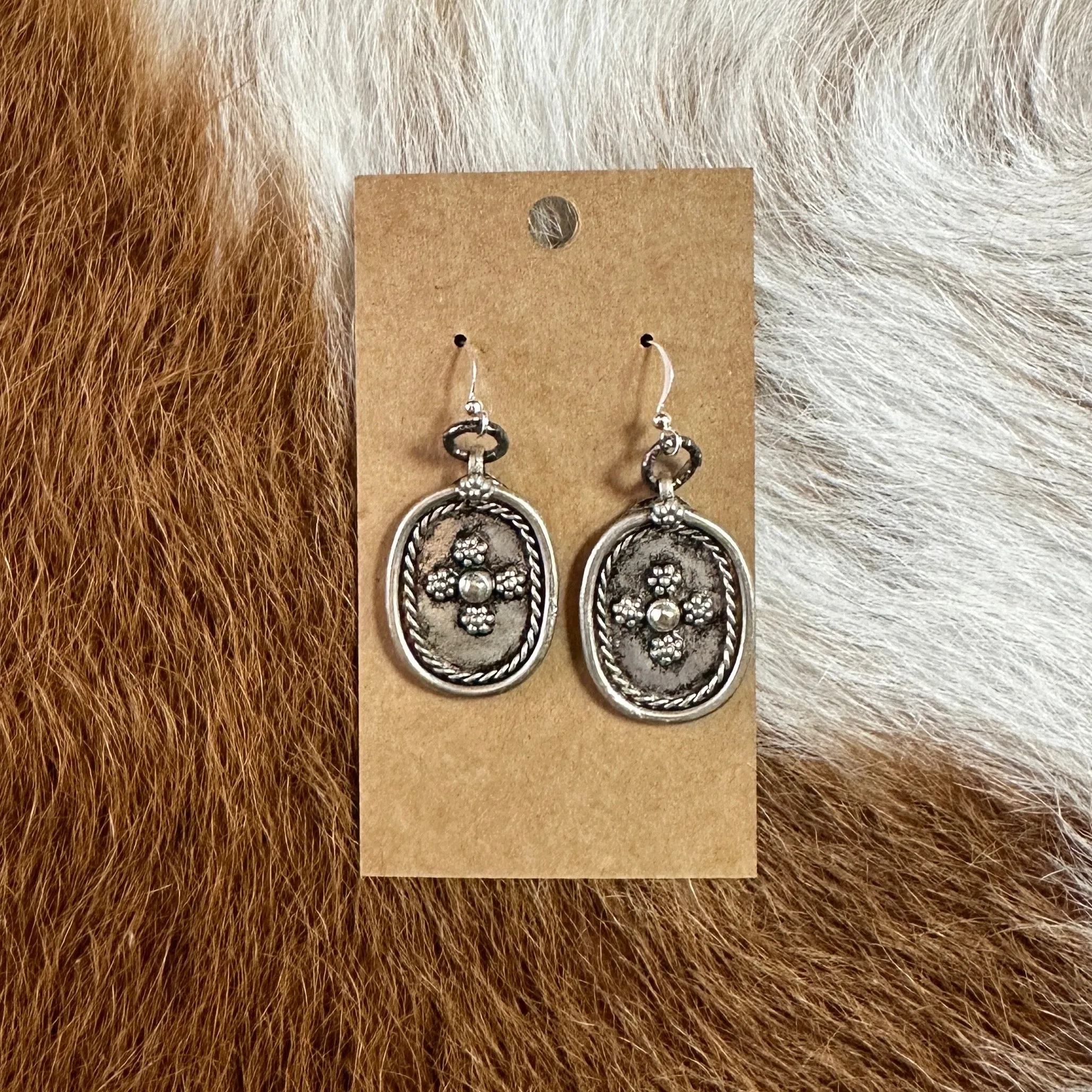 Pewter Disc Dangle Earrings - Amy Kaplan