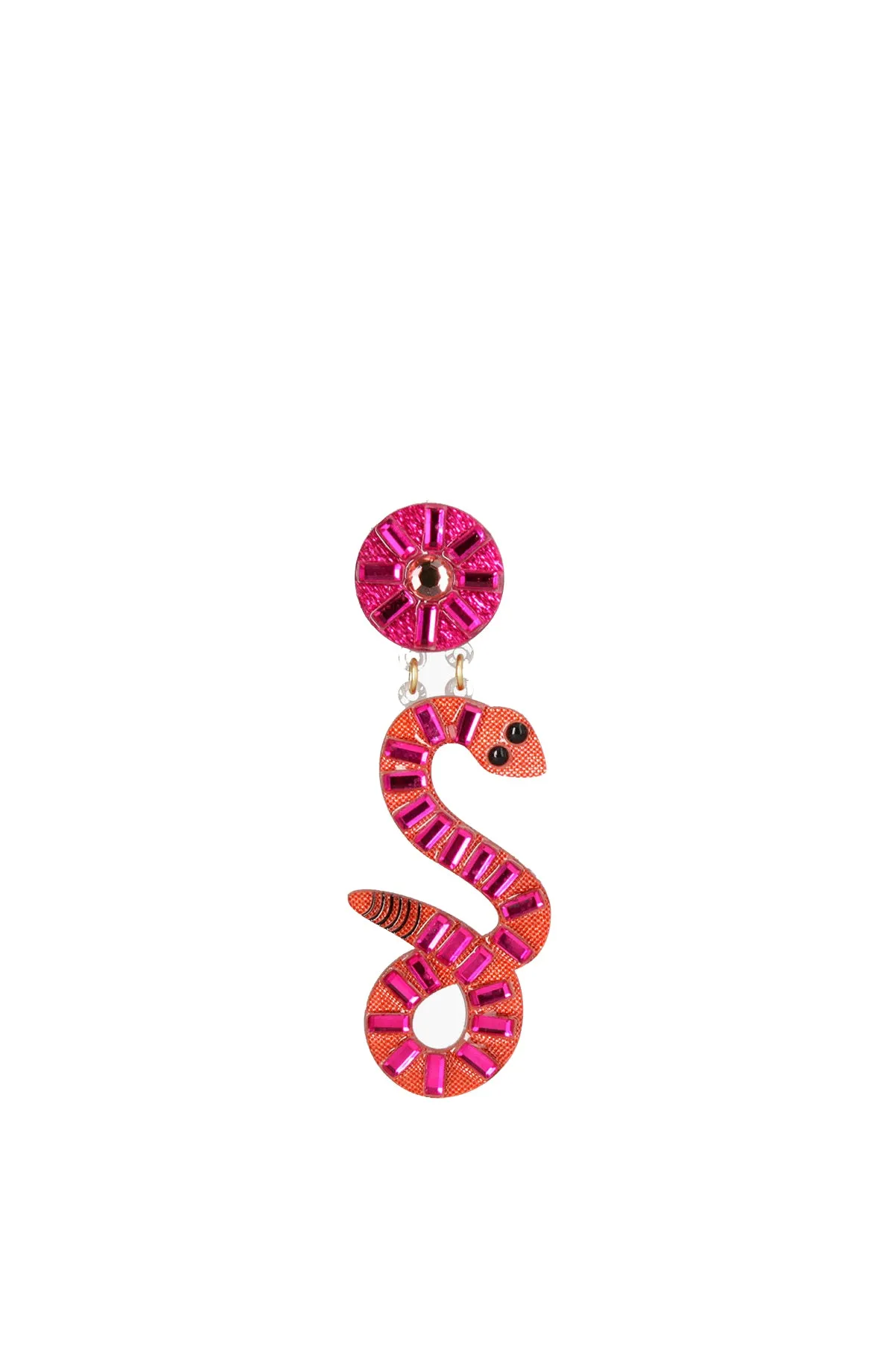 Pink Snake Earrings