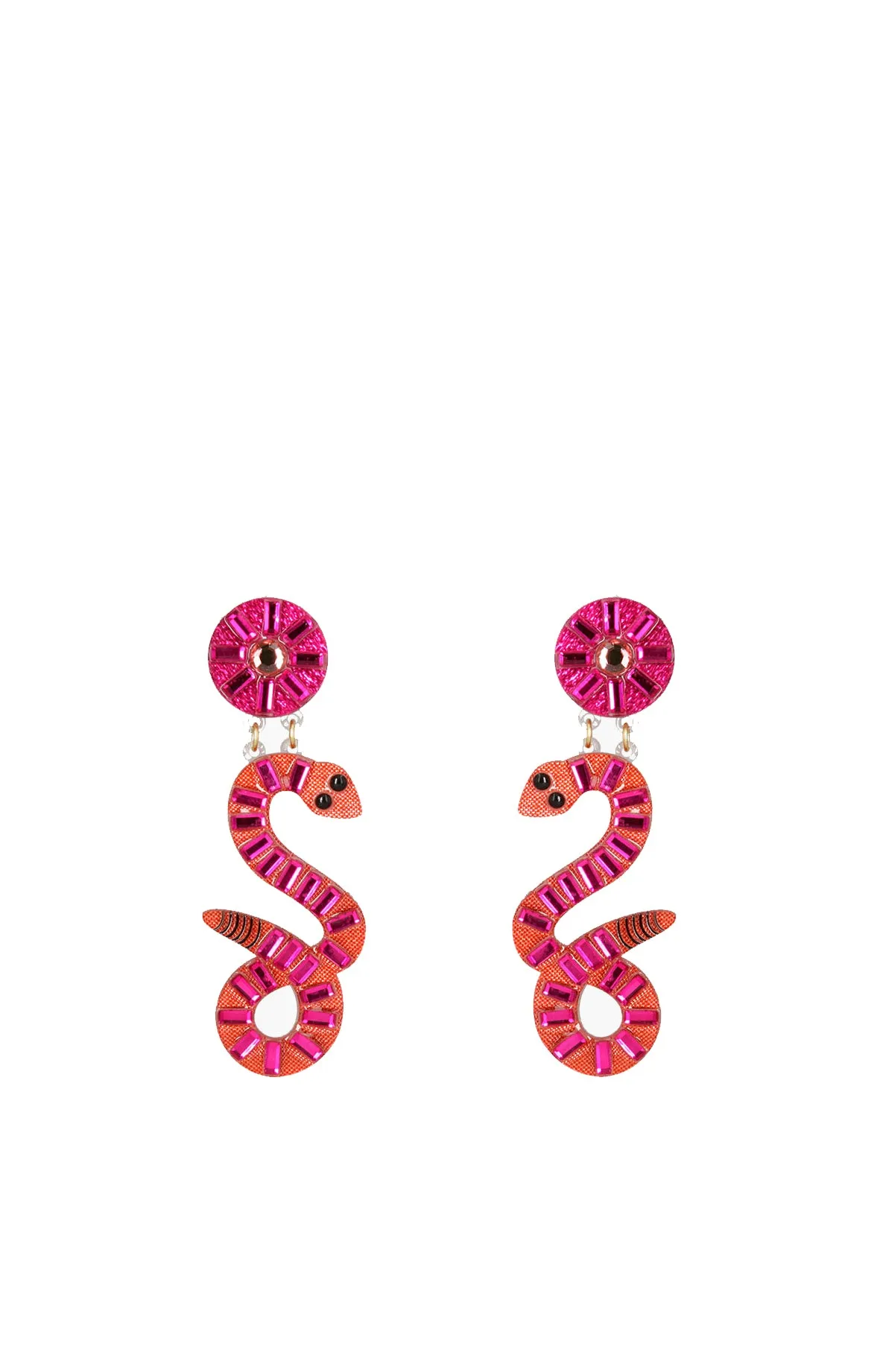 Pink Snake Earrings