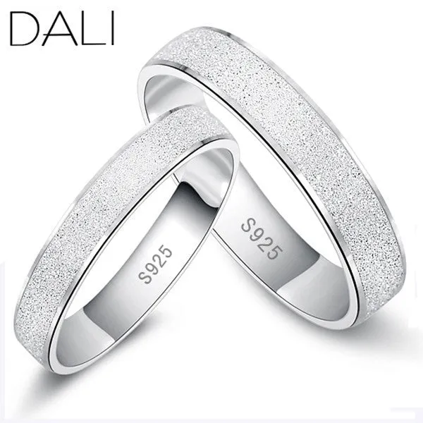 Platinum Plated Wedding Ring Frosted Couple Ring For Men and Women