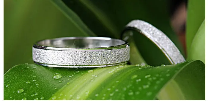 Platinum Plated Wedding Ring Frosted Couple Ring For Men and Women