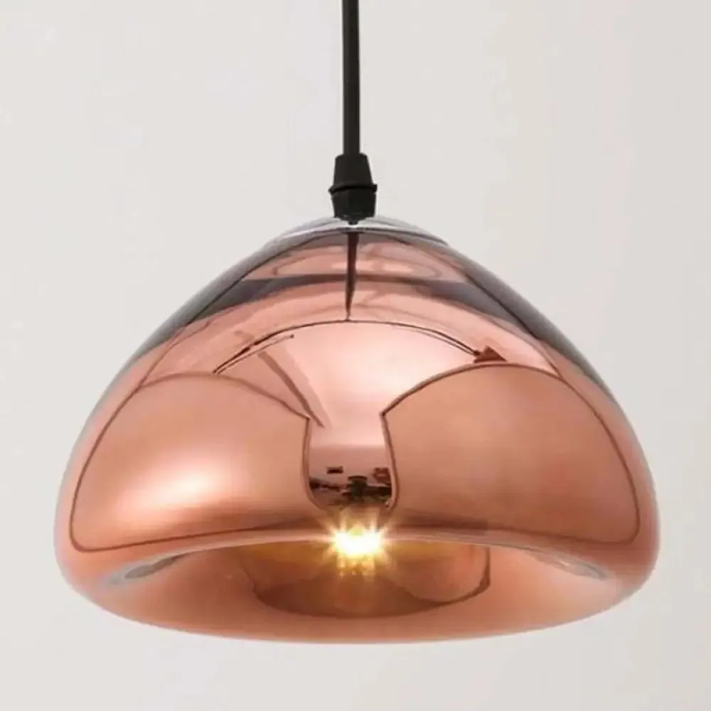 Postmodern Blown Glass Pendant Light - Recessed Shade, 1 Head - Ideal for Restaurants and Ceilings