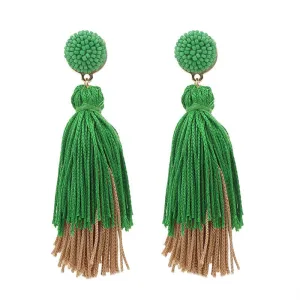 Pre Order:  Bohemian Double Layered Tassel Earrings