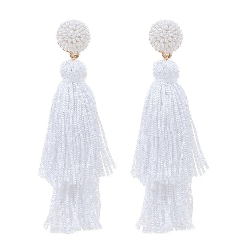 Pre Order:  Bohemian Double Layered Tassel Earrings