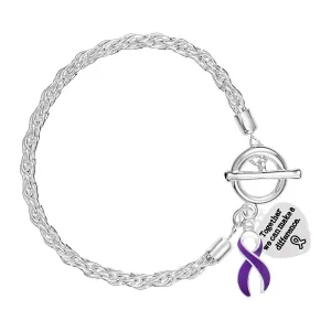 Purple Ribbon Cystic Fibrosis Awareness Rope Bracelets