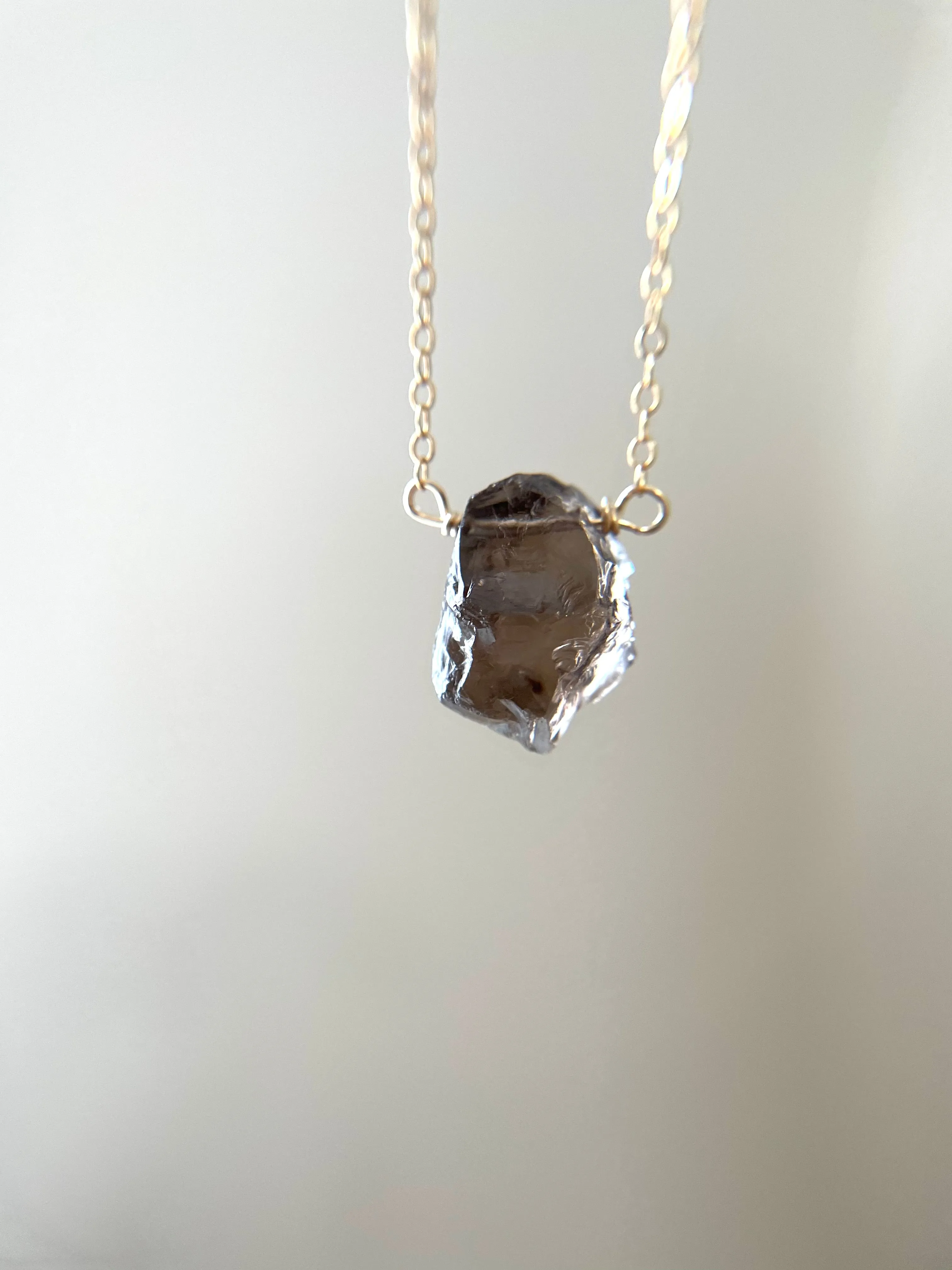 Raw smoky quartz necklace Root Chakra Jewelry