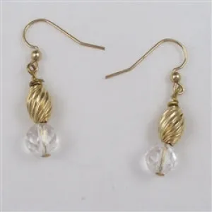 Rock Crystal and Gold Earrings