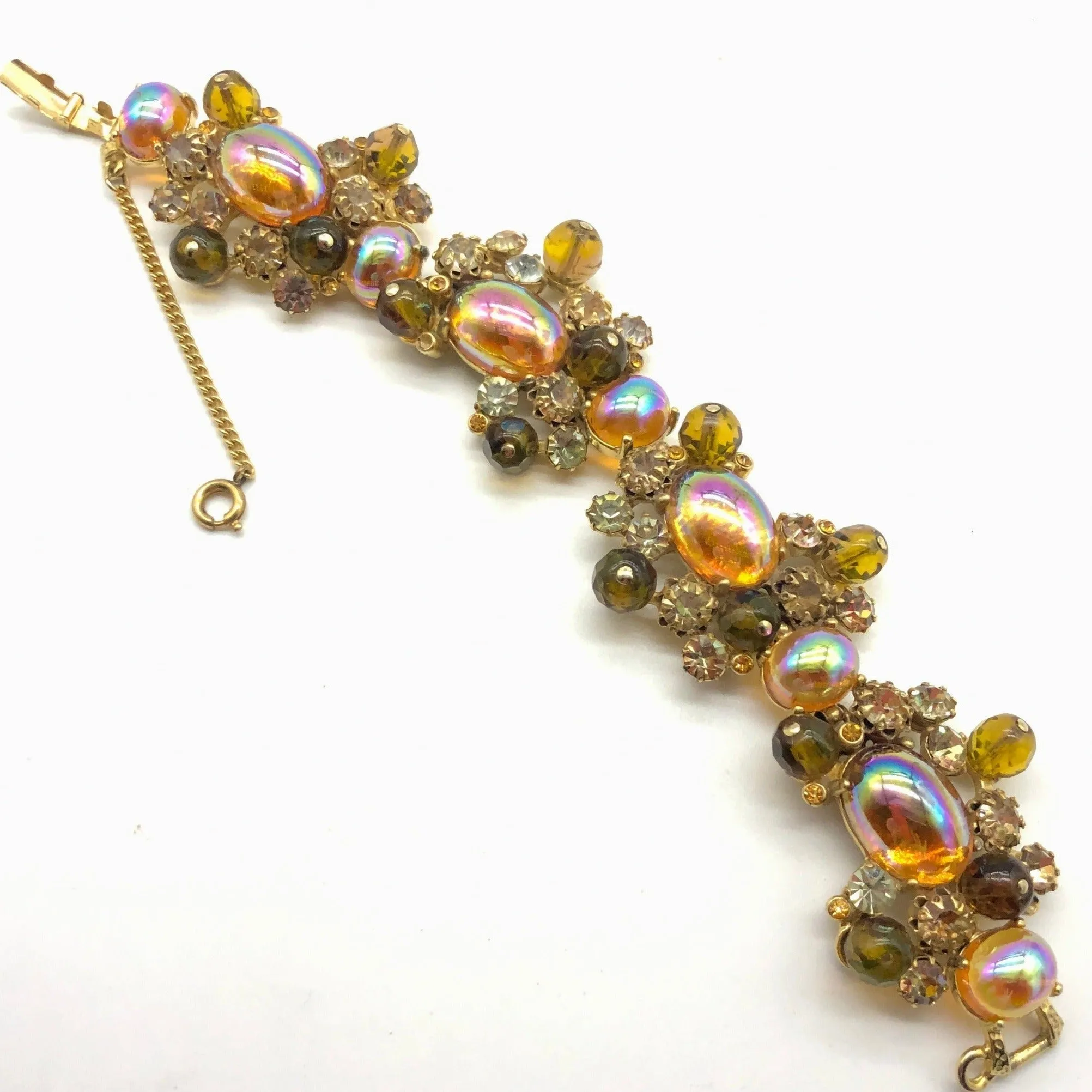 Schiaparelli Amber and Crystal Bracelet