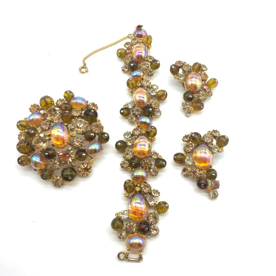 Schiaparelli Amber and Crystal Bracelet