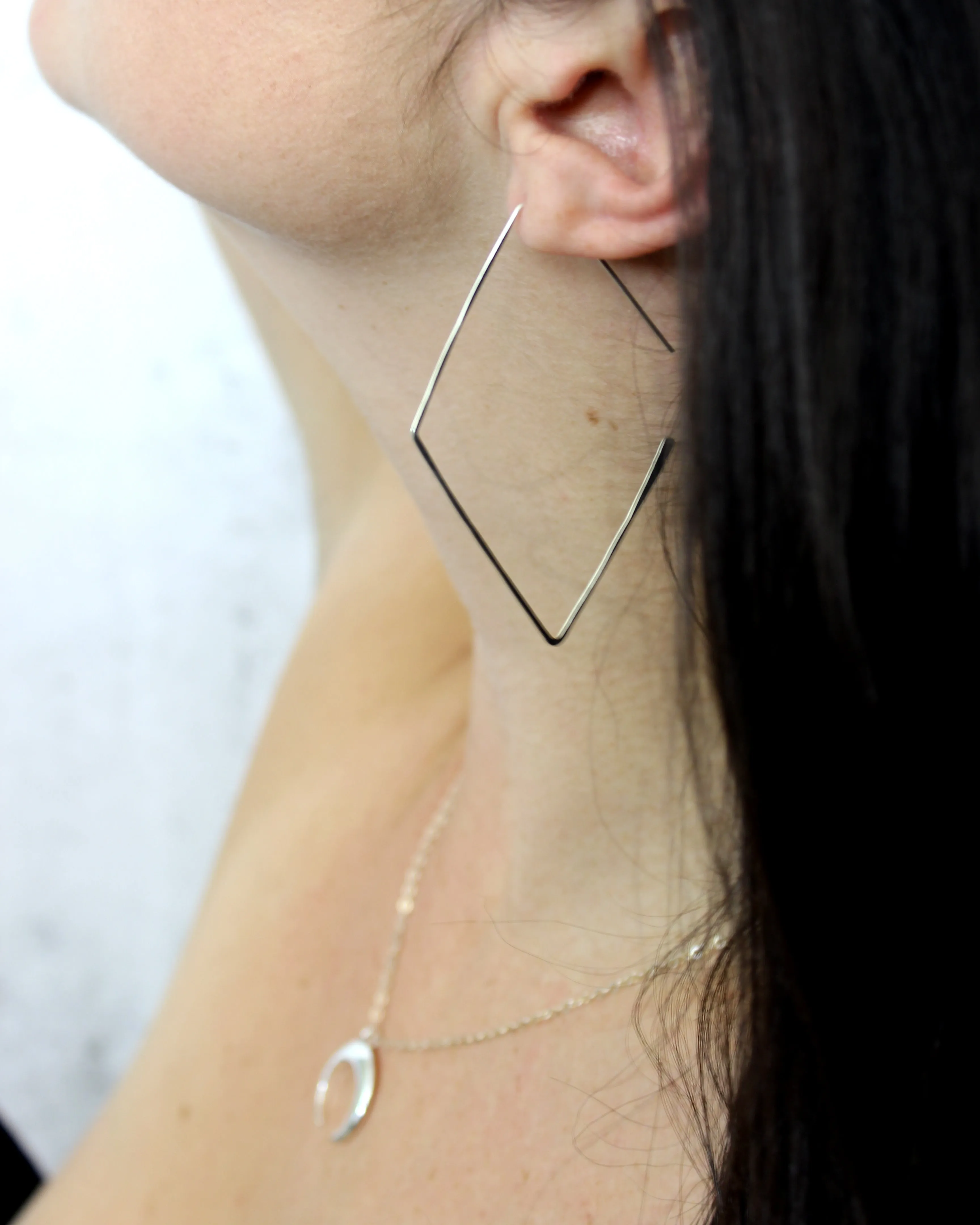 Shine Bright Like a Diamond // Hoop Earrings, Gold or Silver, Hand Forged, Boho Hoops // BH-E003