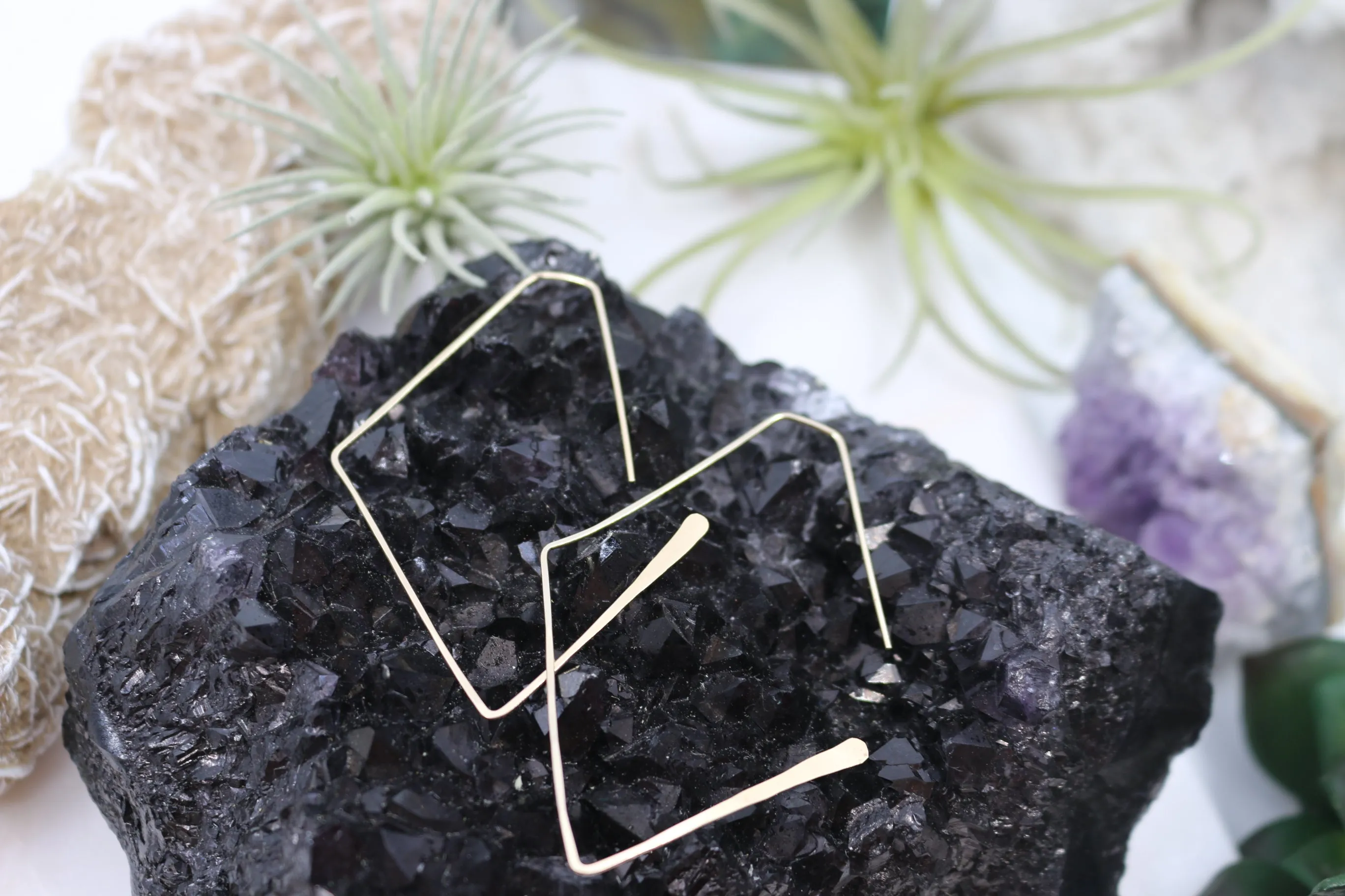 Shine Bright Like a Diamond // Hoop Earrings, Gold or Silver, Hand Forged, Boho Hoops // BH-E003