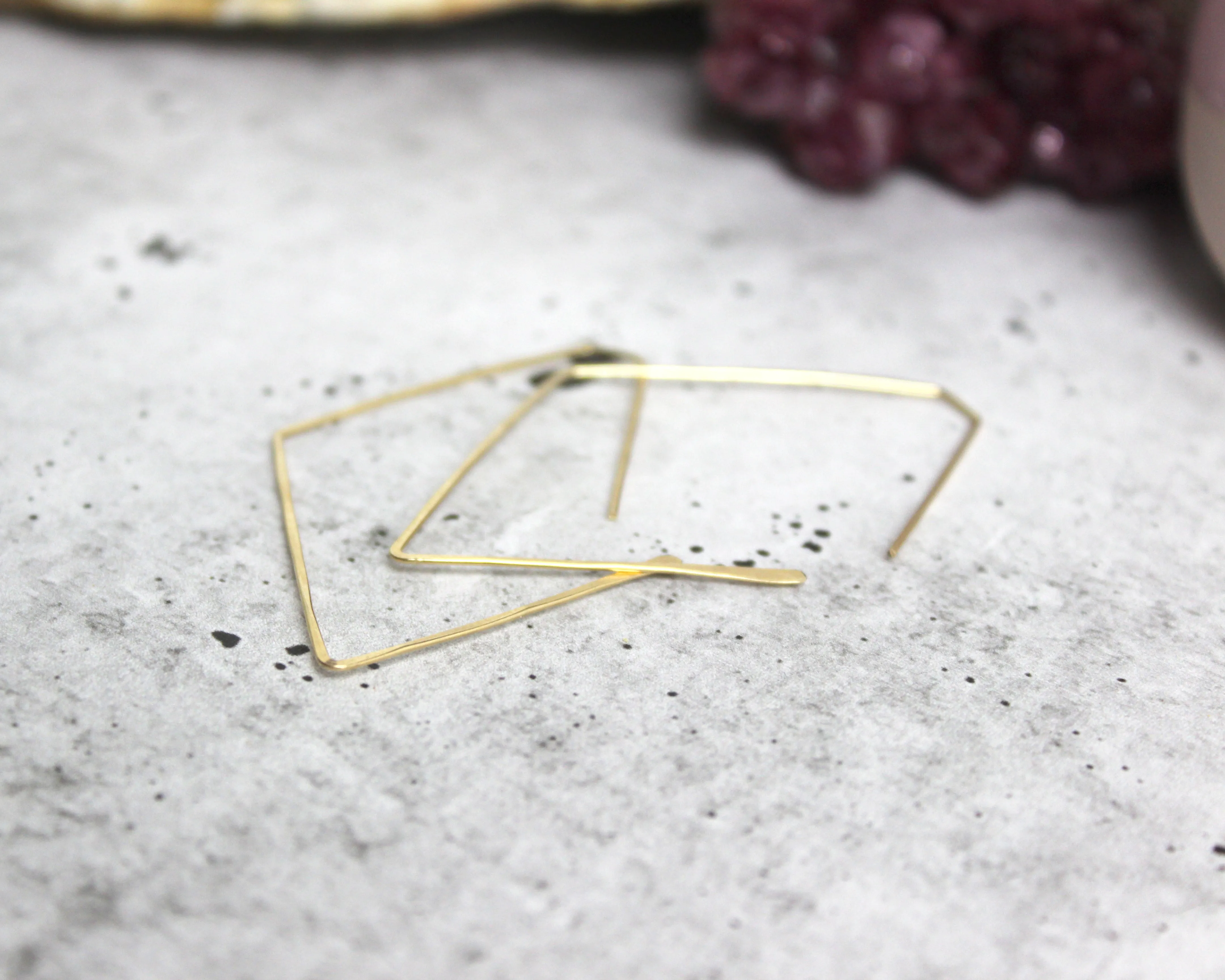 Shine Bright Like a Diamond // Hoop Earrings, Gold or Silver, Hand Forged, Boho Hoops // BH-E003