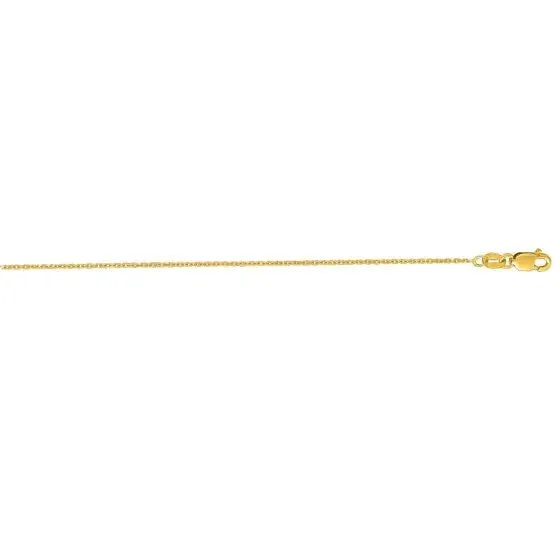 Sincerely Springer's 14k Yellow Gold 18" Diamond-Cut Cable Chain Necklace