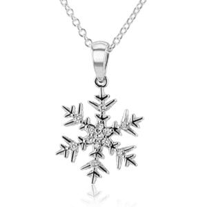 Snowflake Pendant in 18k Gold with Diamonds