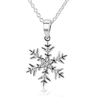 Snowflake Pendant in 18k Gold with Diamonds