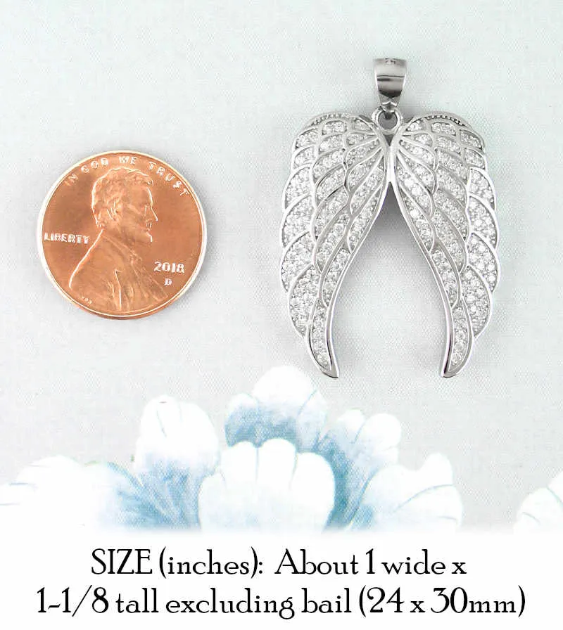 Sparkling Pair of Angel Wings Pendant