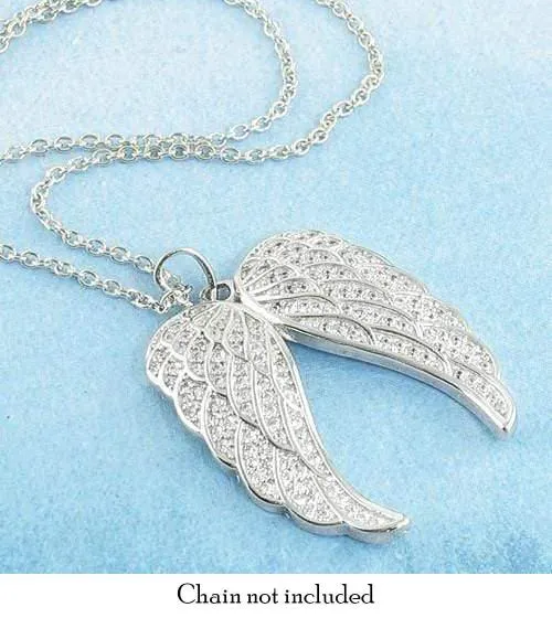 Sparkling Pair of Angel Wings Pendant