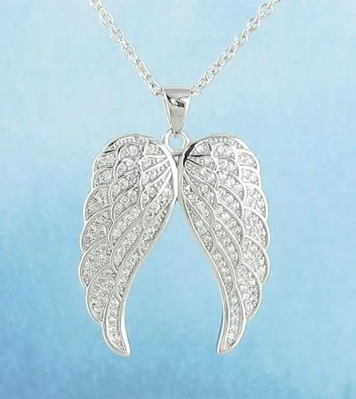 Sparkling Pair of Angel Wings Pendant