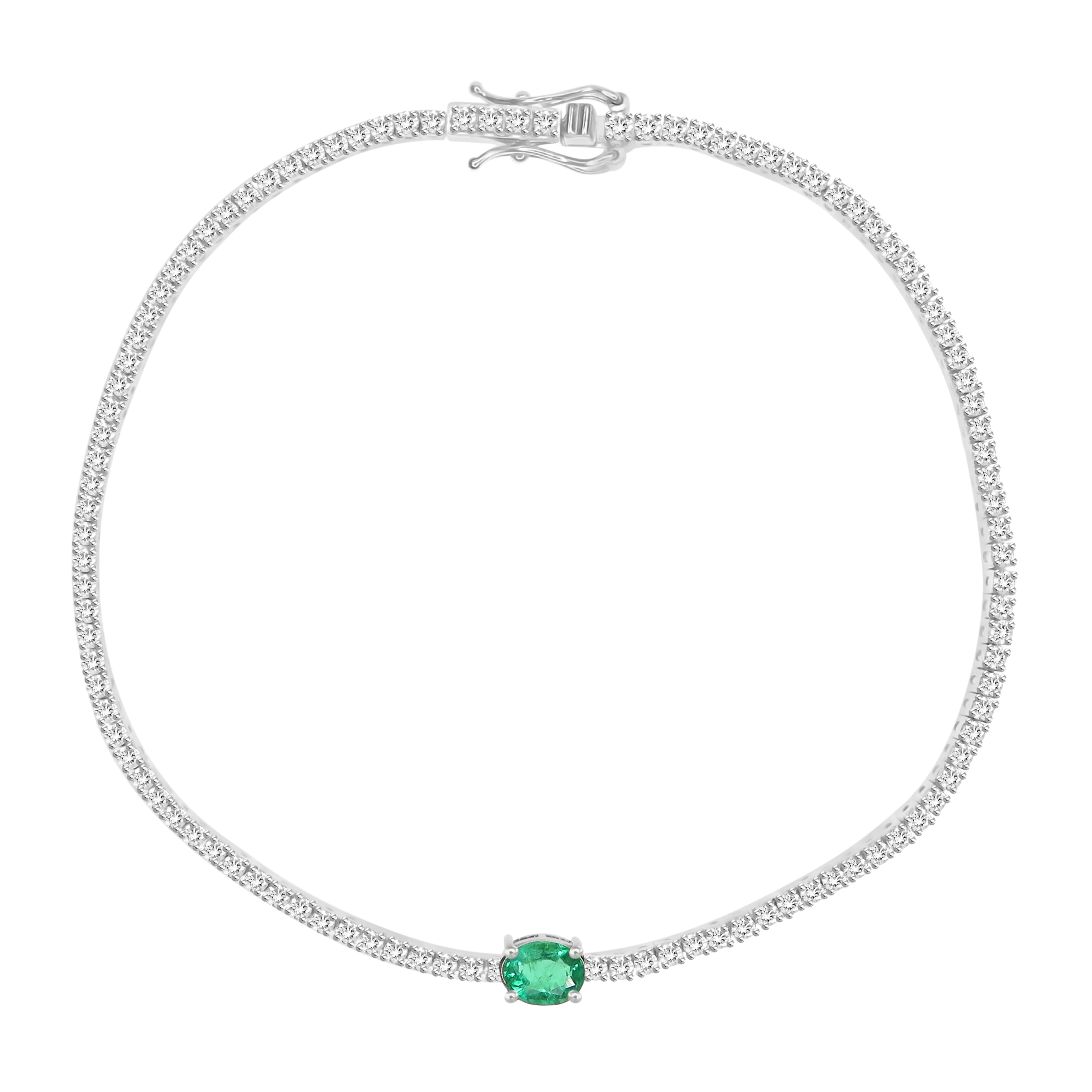 Statement Emerald on Mini Tennis Bracelet