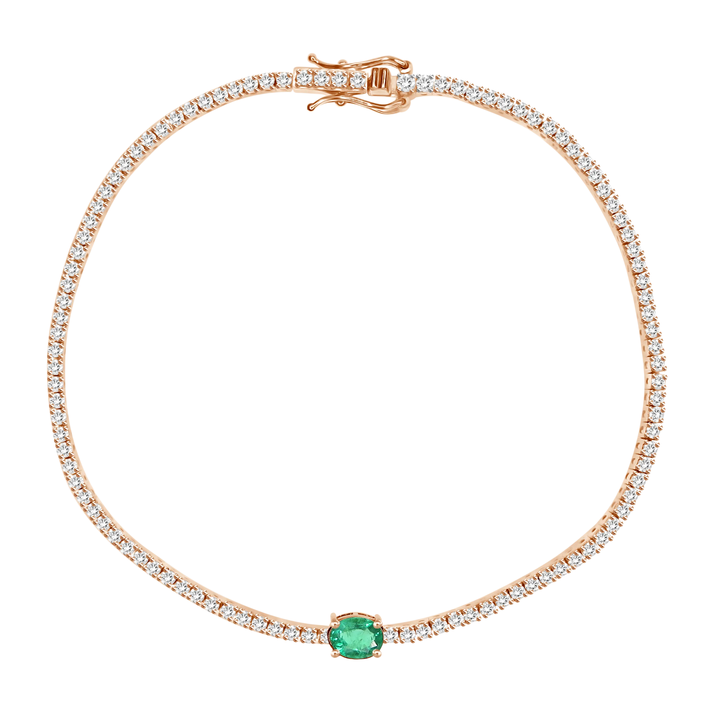 Statement Emerald on Mini Tennis Bracelet