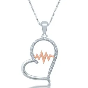 Sterling Silver 1/5 Ct.Tw. Glittering Beats Diamond Fashion Pendant