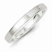 Sterling Silver 3mm Flat Wedding Band Ring