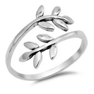 Sterling Silver Leaves on a Branch Ring