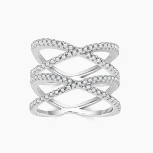 Sterling Silver Multi Criss Cross Stacking Rings