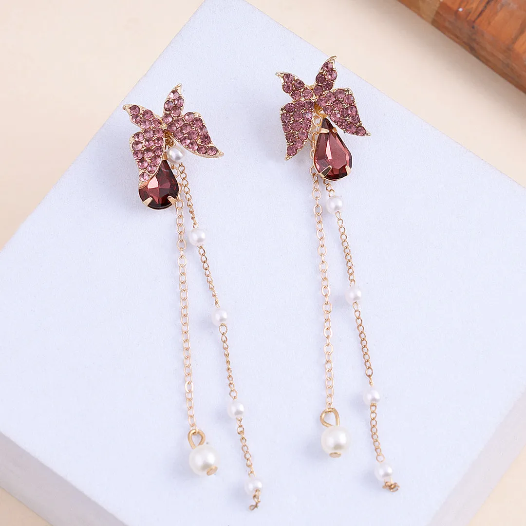 Stylish Butterfly Pearl Earrings