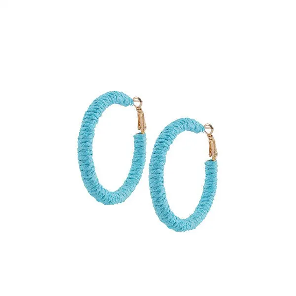 Sydney Raffia Hoop Earrings