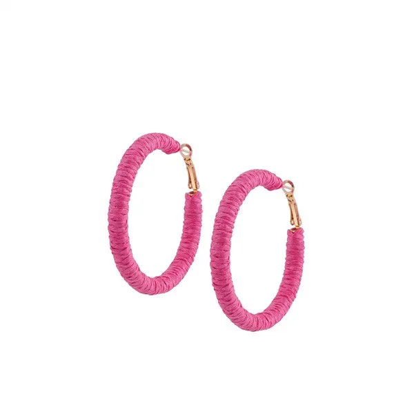 Sydney Raffia Hoop Earrings