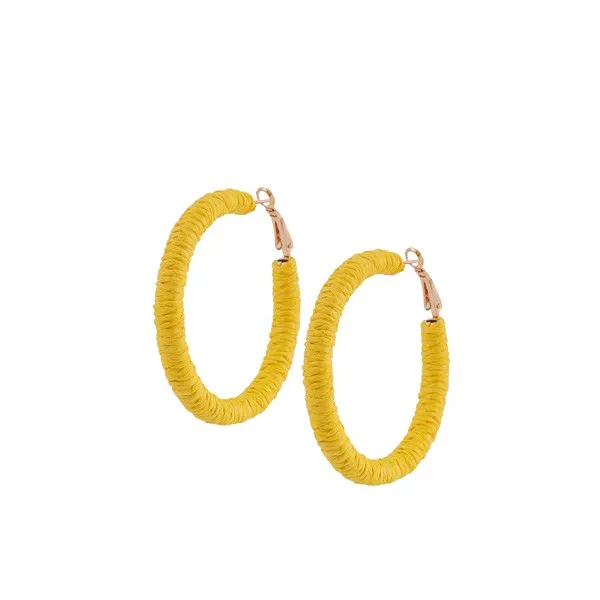 Sydney Raffia Hoop Earrings