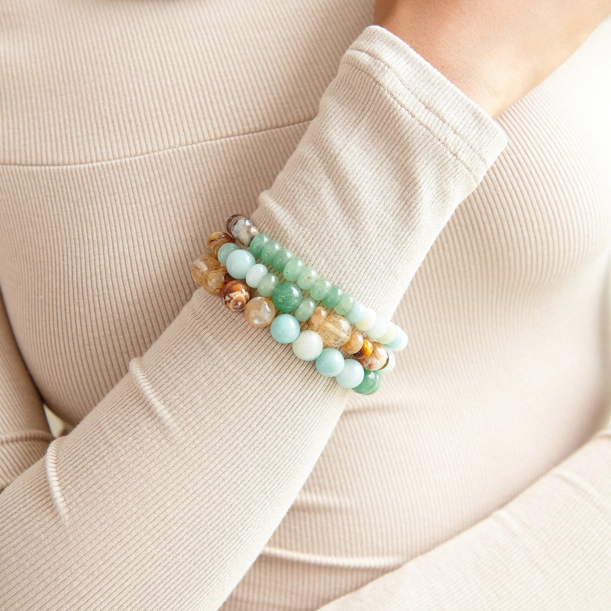 Tezra Bracelet Stack - Amazonite Melody