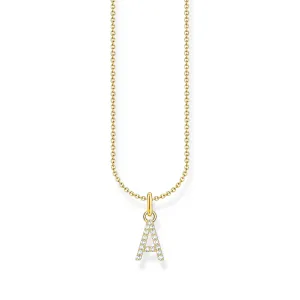 THOMAS SABO Necklace with letter pendant A and white zirconia - gold