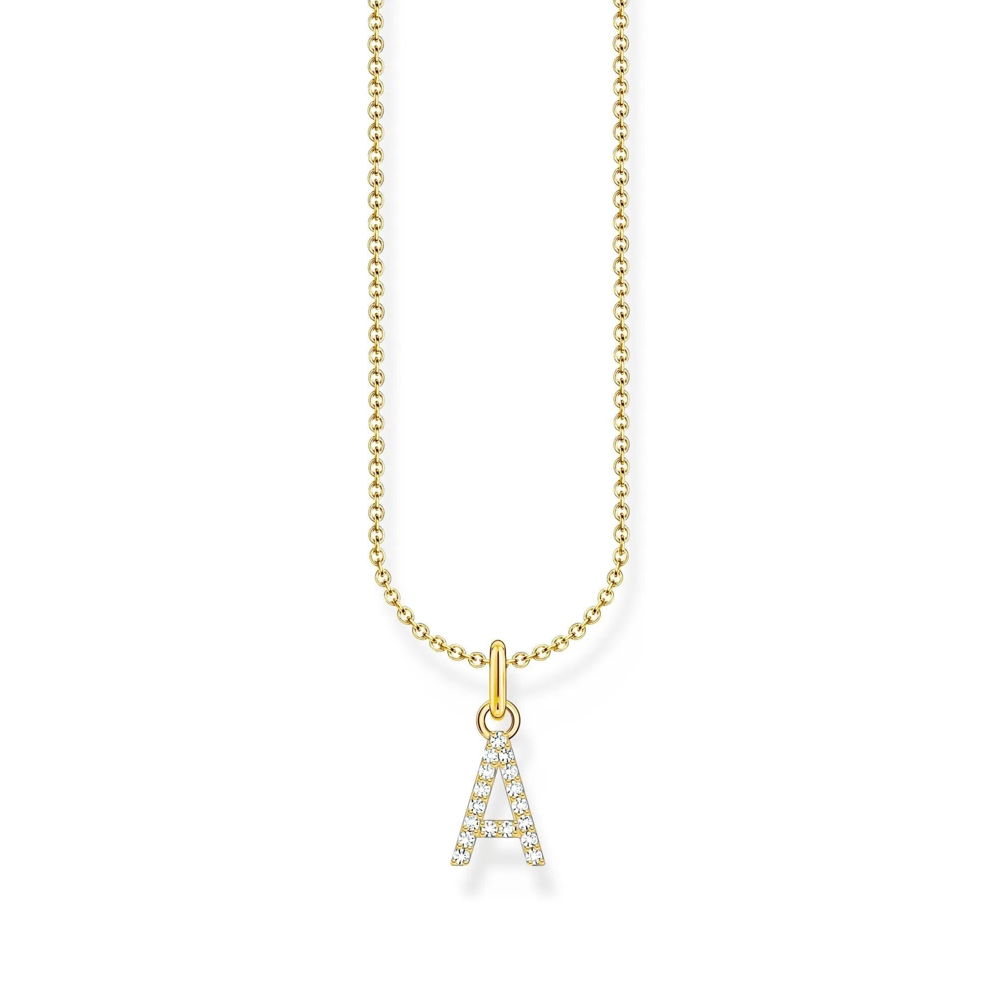 THOMAS SABO Necklace with letter pendant A and white zirconia - gold