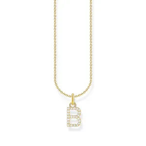 THOMAS SABO Necklace with letter pendant B and white zirconia - gold