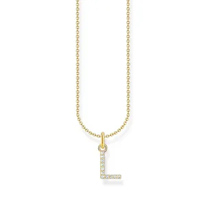 THOMAS SABO Necklace with letter pendant L and white zirconia - gold