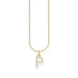 THOMAS SABO Necklace with letter pendant P and white zirconia - gold