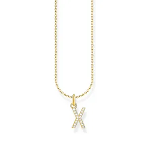 THOMAS SABO Necklace with letter pendant X and white zirconia - gold