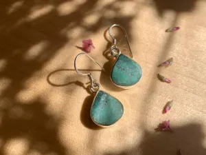 Tibetan Turquoise Akoni Earrings - Pear