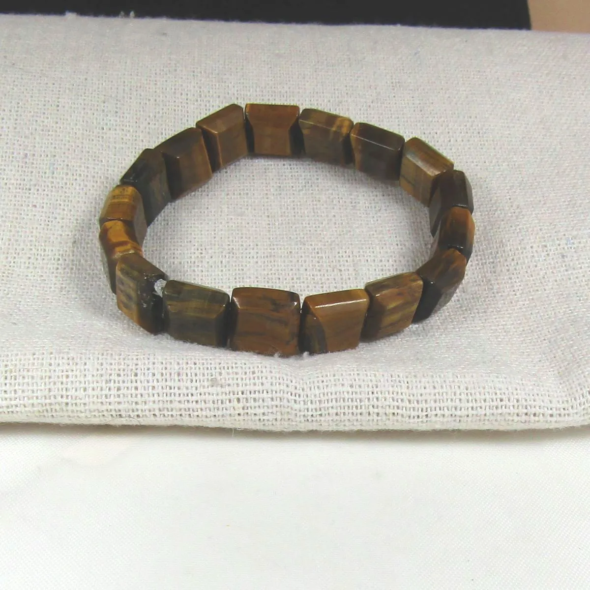 Tiger Eye Gemstone Stretch Cuff Bracelet