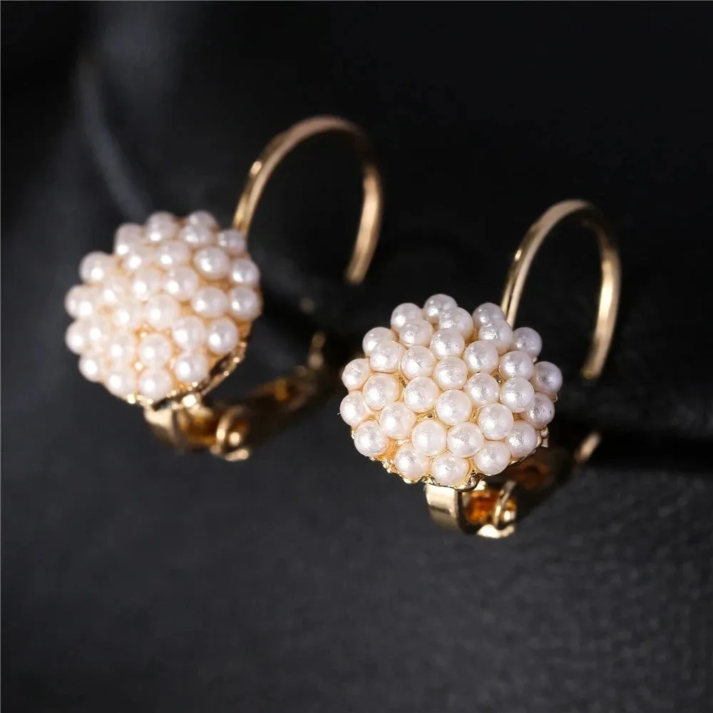 Trendy Elegant Big Simulated Pearl Earrings