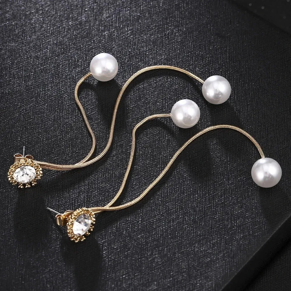 Trendy Elegant Big Simulated Pearl Earrings